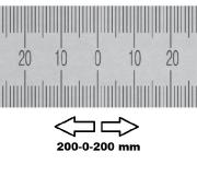REGLET GRADUE HORIZONTAL ZÉRO AU CENTRE 400 MM SECTION 13x0,5 MM<BR>REF : RGH96-C0400B0M0